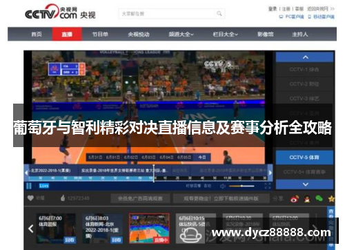 葡萄牙与智利精彩对决直播信息及赛事分析全攻略